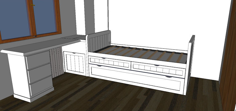 cama baúl escritorio