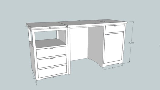 escritorio con mesilla