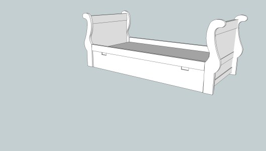 dibujo cama cabezales curvos