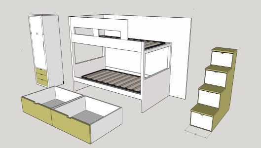 cama nido  armario, escalera, escritorio (1)