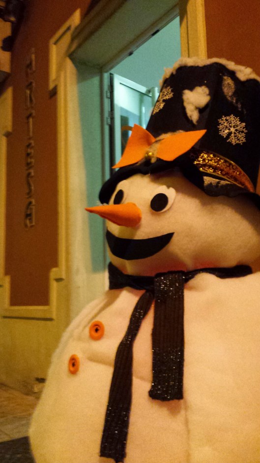 Muñeco de nieve, muebles artesa